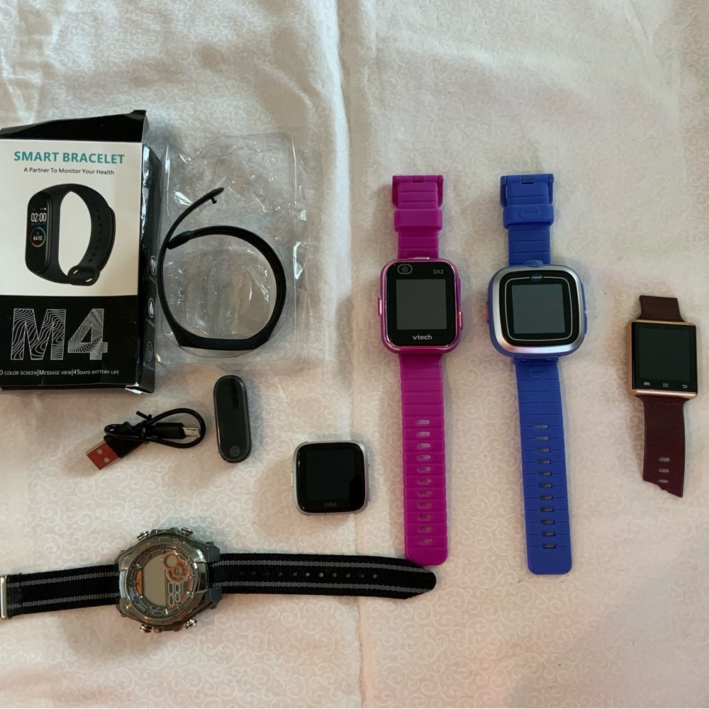 Lot Of Smart Watches Fitness Trackers VTech Kids Watches Untested AS-IS